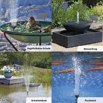 yozhiqu Gartenbrunnen Solarbrunnen 1,5 W Erdungsstecker quadratisch geteilter Brunnen, ideal für Teiche,Pools und Gartenbewässerung,150 Liter pro Stunde