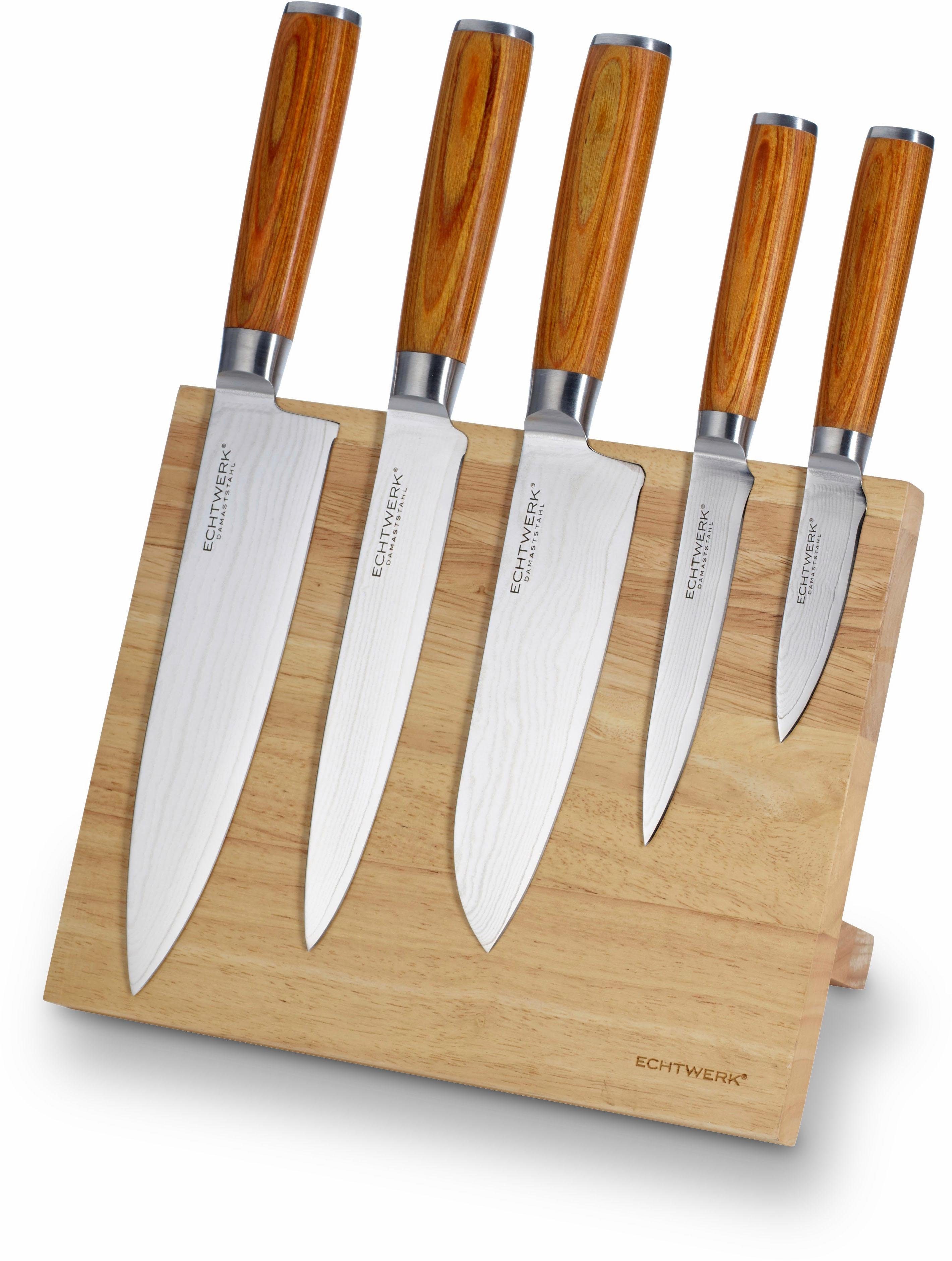ECHTWERK Magnet-Messerblock »Damaszener« (6tlg), incl. Damaszener Messer-Set  mit Holzgriffen in natürlicher Optik online kaufen | OTTO