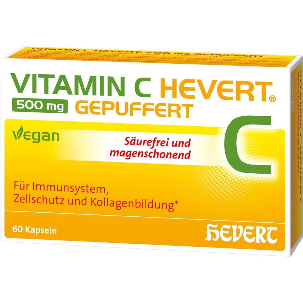 Hevert Arzneimittel VITAMIN C HEVERT 500 mg gepuffert Kapseln Kapseln, 60 St.