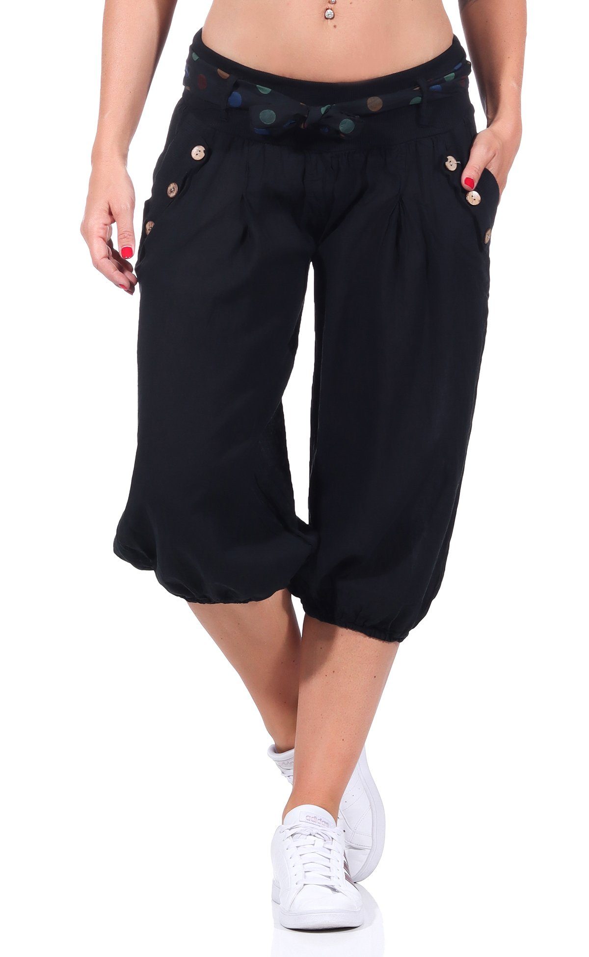malito more than fashion Caprihose malito Damen Pumphose in Unifarben, läss günstig online kaufen