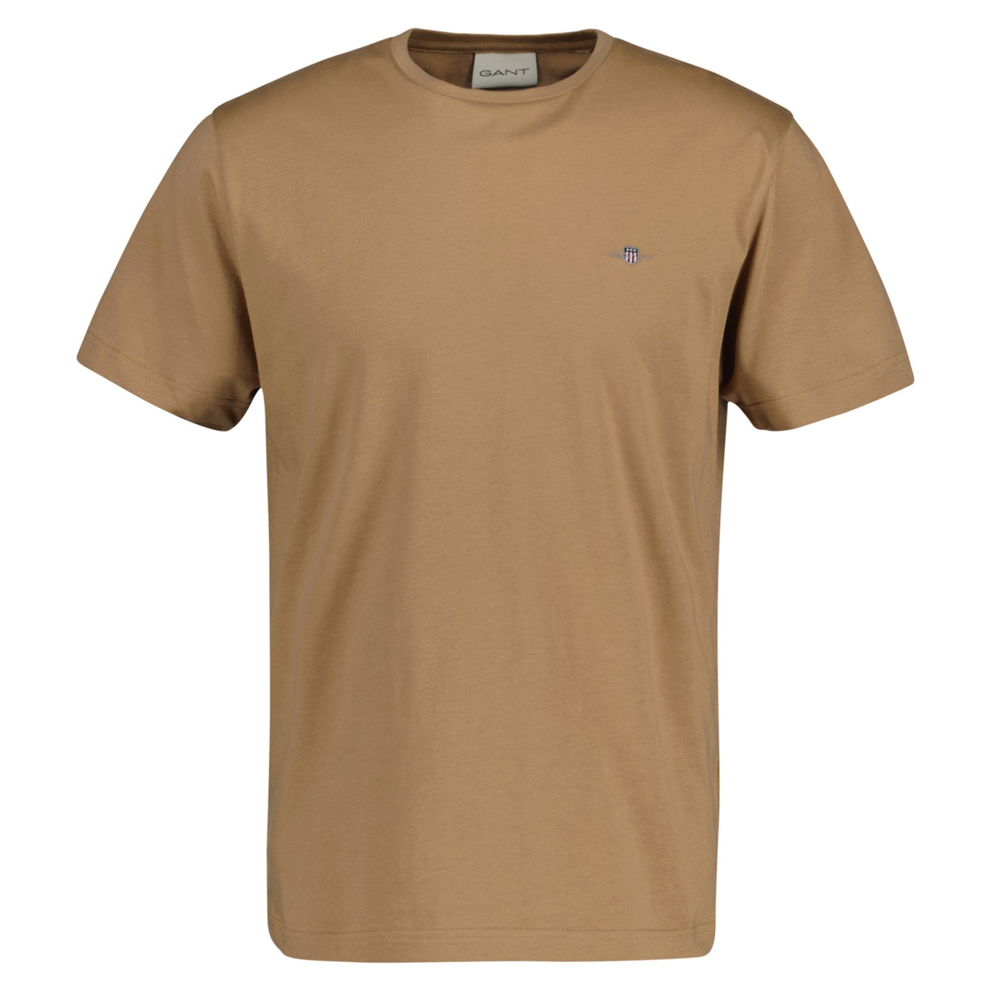 Herren Rundhals SHIELD, - T-Shirt Khaki T-Shirt REGULAR Gant
