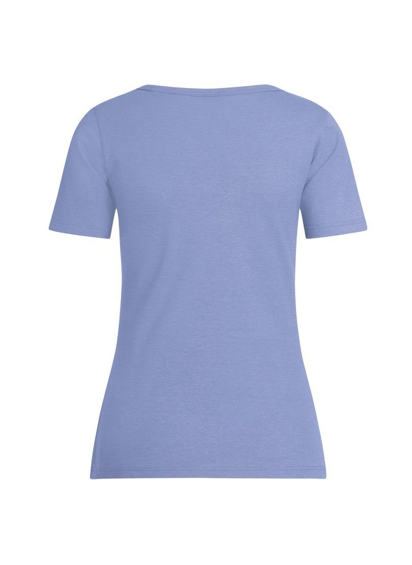 TRIGEMA T-Shirt Trigema lavendel-melange V-Shirt aus Baumwolle/Elastan