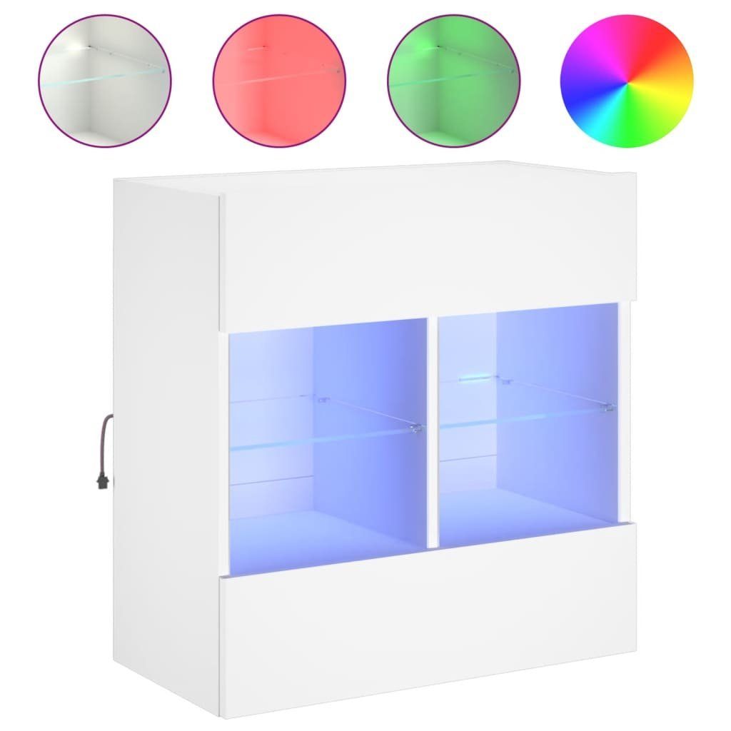 TV-Wand TV-Wandschrank mit LED-Leuchten Weiß 58,5x30x60,5 cm