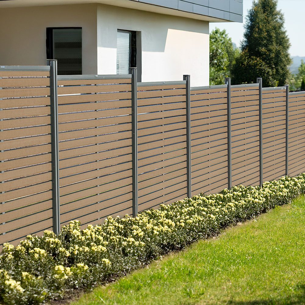 HOME DELUXE Sichtschutzelement WPC Sichtschutzzaun ALIRA, Zuverlässiger Sicht-, Wind- und Lärmschutz, Gartenzaun, Lamellenzaun