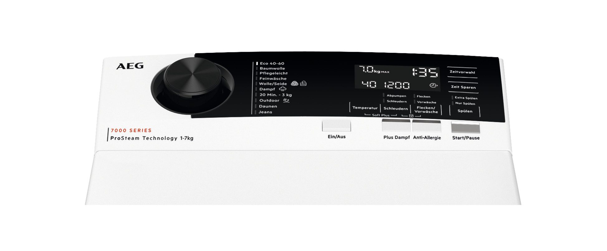 AEG Waschmaschine Toplader 7000 ProSteam® LTR7A37STL, 7 kg, 1300 U/min, ProSteam®: Auffrischen mit Dampf statt Waschen und 96 % Wasser sparen