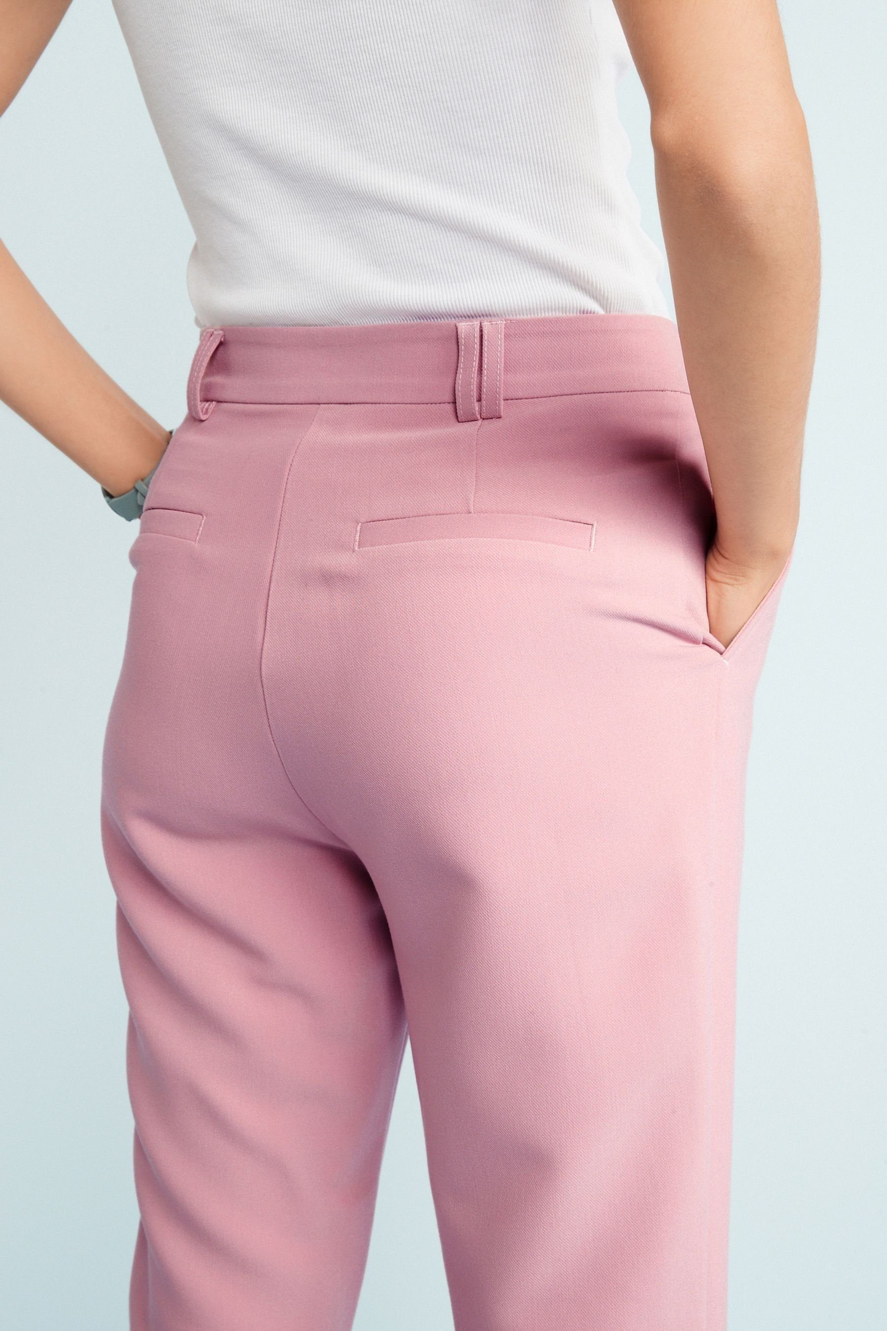 Next Stoffhose Elegante Hose Light Pink mit zulaufendem schmal Bein (1-tlg)