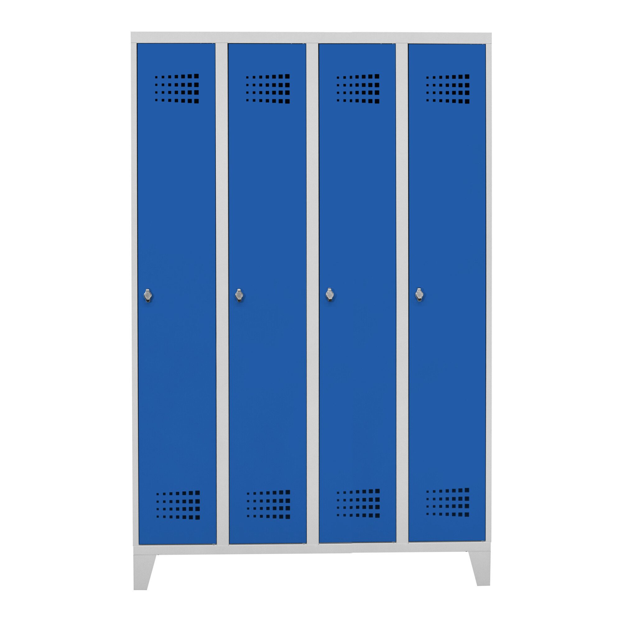 Stier Garderobenschrank STIER Garderobenspind Premium mit Füßen 4 Abteile Drehriegel