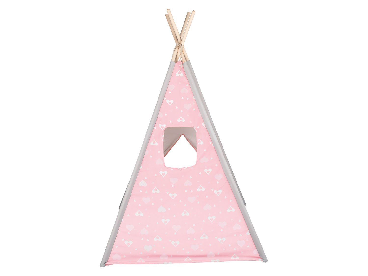 Playtive Spielzelt Kinder Tipi Zelt rosa Mädchen Kinderzelt ab 11/2 Jahre max. 50 kg strapazierfähig, robust und kinderleichter Aufbau