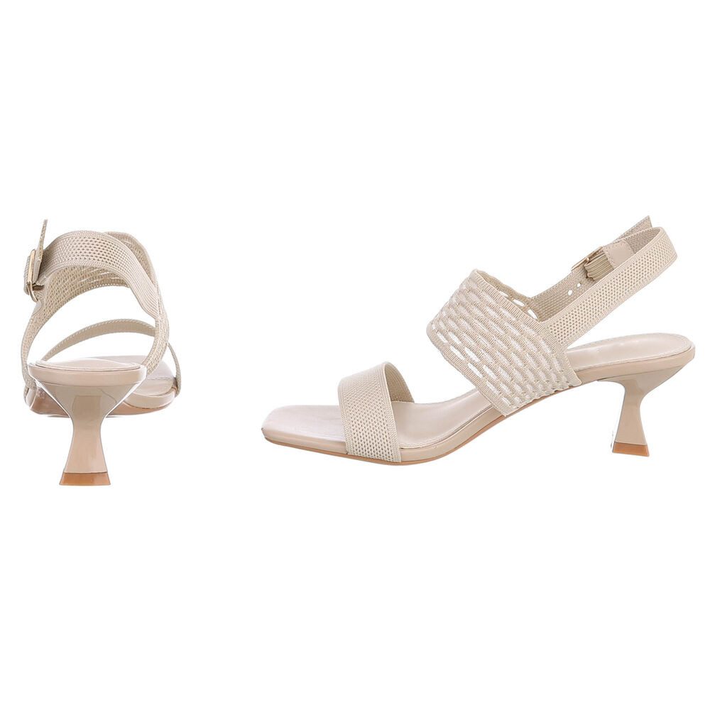 Ital-Design Damen Sandale mit Absatz und Fersenriemen Sandalette (91742684) Pfennig-/Stilettoabsatz Sandalen & Sandaletten in Hellbraun – Bild 5 von 5