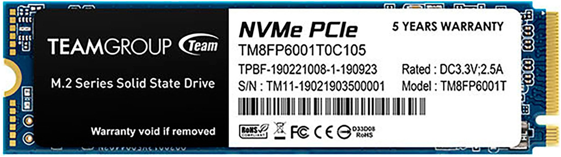 Teamgroup MP33 1TB interne SSD (1000 GB) 1800 MB/S Lesegeschwindigkeit