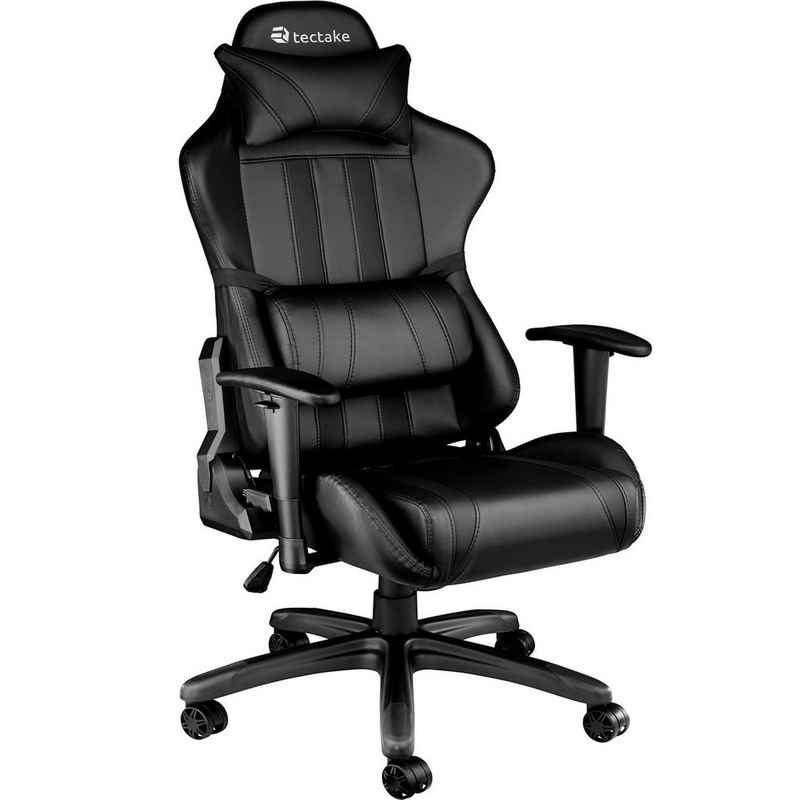 tectake Gaming-Stuhl Premium Racing Bürostuhl mit Streifen (1 St), Rückenlehne bis 105° verstellbar