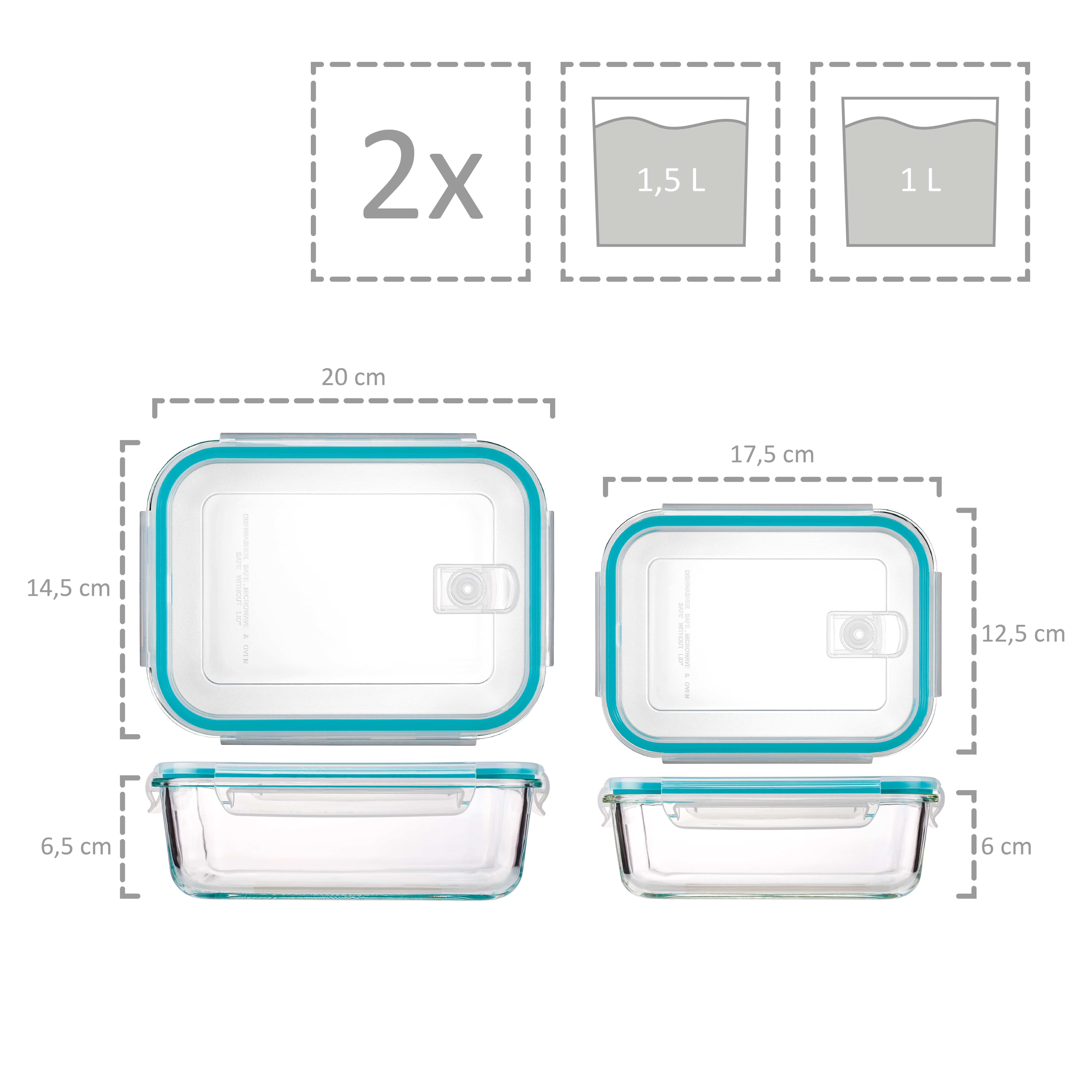 SÄNGER Frischhaltedose Dosen Set, Deckel), Frischhalteboxen & BPA (Set, 24-tlg., Glas, Mikrowellenventil Frei