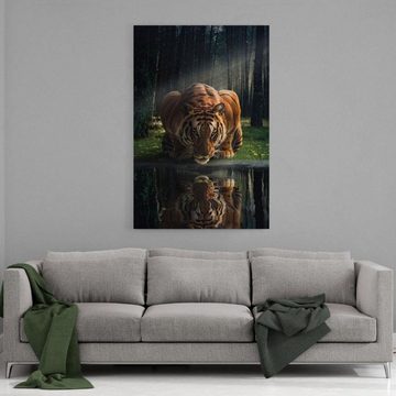 Hustling Sharks Leinwandbild Tiger-Bild als XXL Leinwandbild "See the King" - exklusives Tierbild, in 7 unterschiedlichen Größen erhältlich