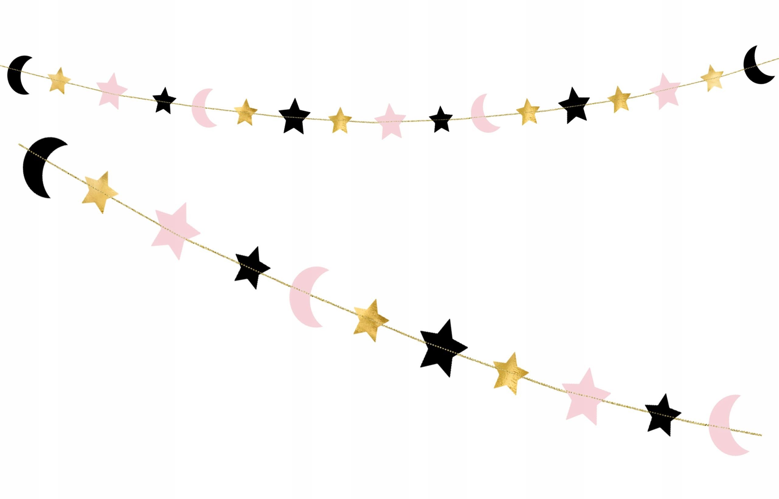Festivalartikel Girlande Girlanda Banner Sterne und Monde 190cm - Perfekte Dekoration