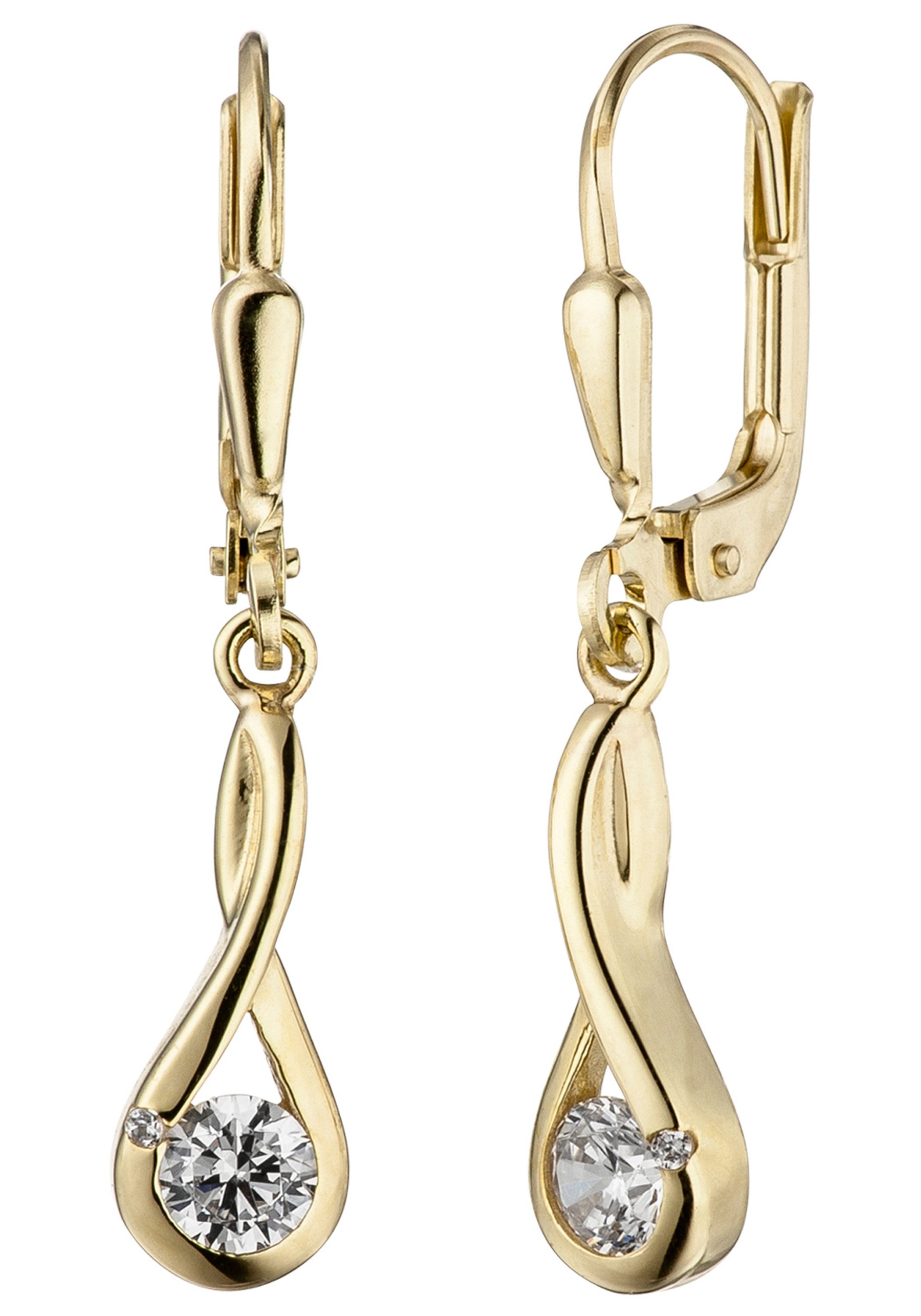 JOBO Paar Ohrhänger Ohrringe Goldohrringe hängend 28 mm lang, 333 Gold mit günstig online kaufen