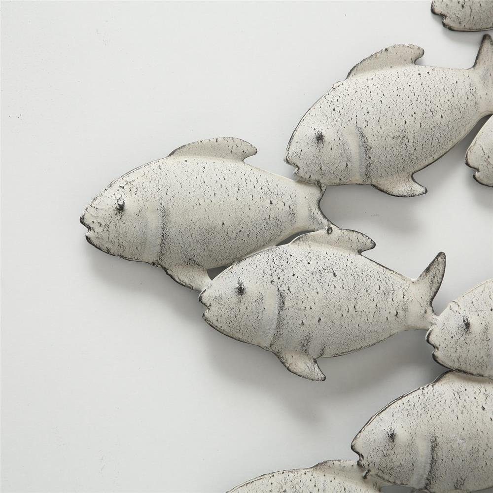 BOLTZE Wanddekoobjekt Fischschwarm, aus Eisen, Grau, Maritimes Design
