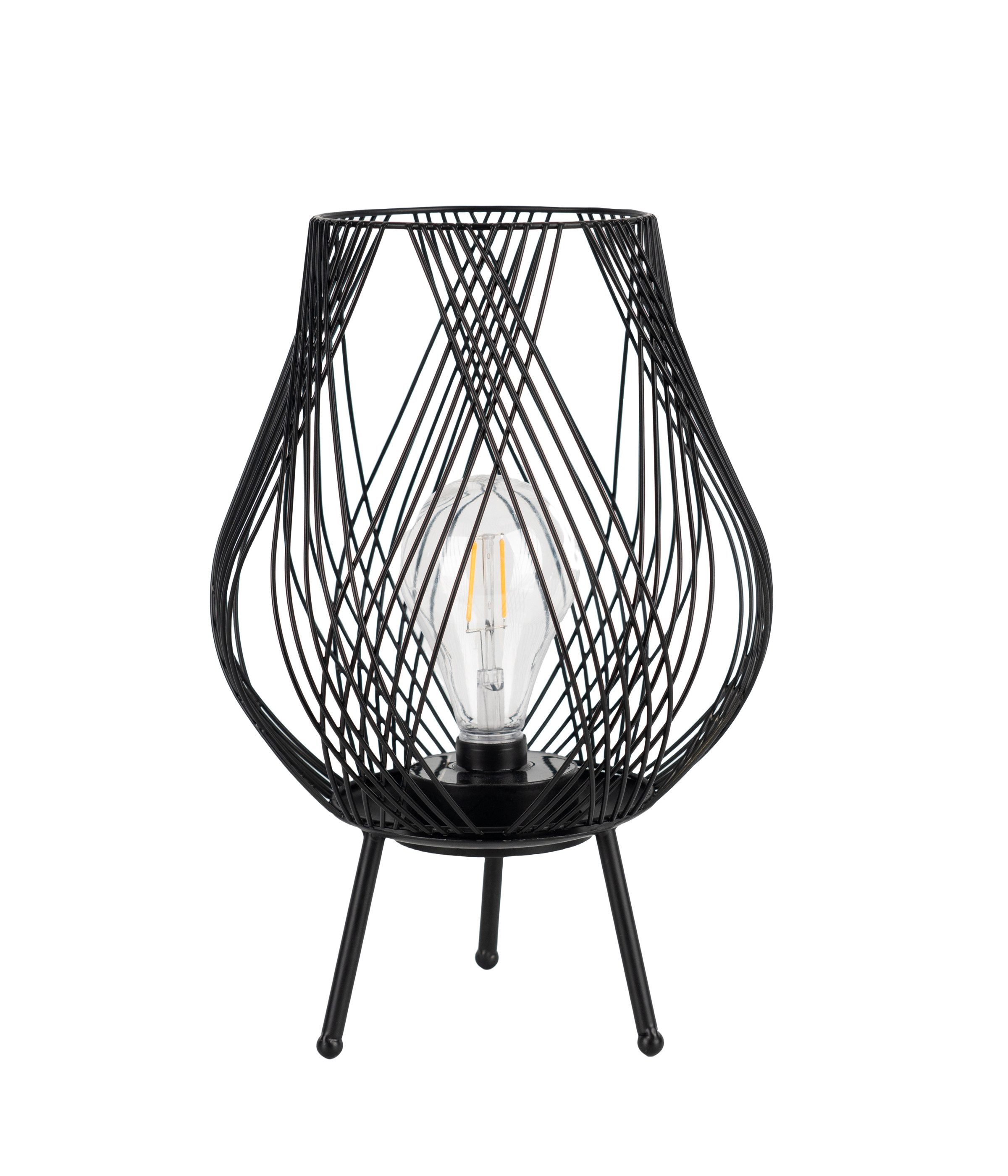 Dehner LED Solarleuchte Romy, LED Gartenlaterne, Solar, Ø22 x H31 cm, Metall, schwarz, Warmweiß, Dämmerungssensor, Solar