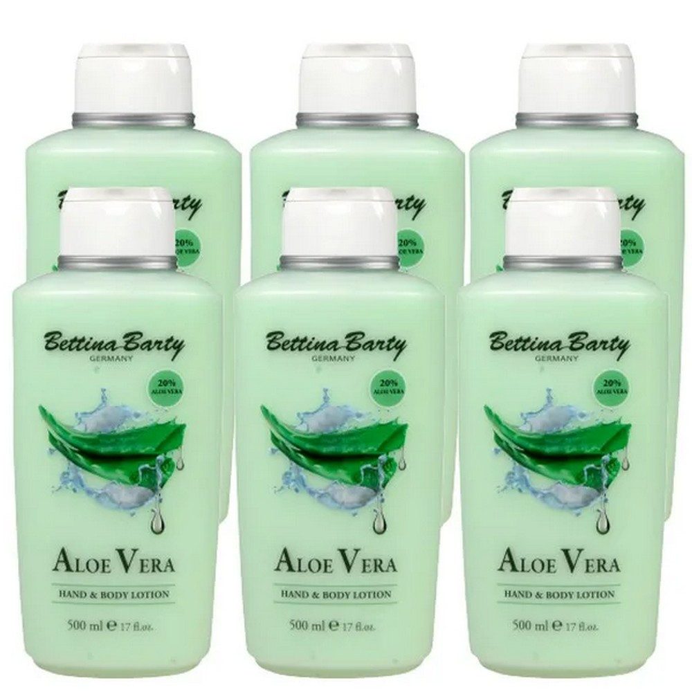 Bettina Barty Körpercreme Aloe Vera Hand & Body Lotion 6 x 500 ml