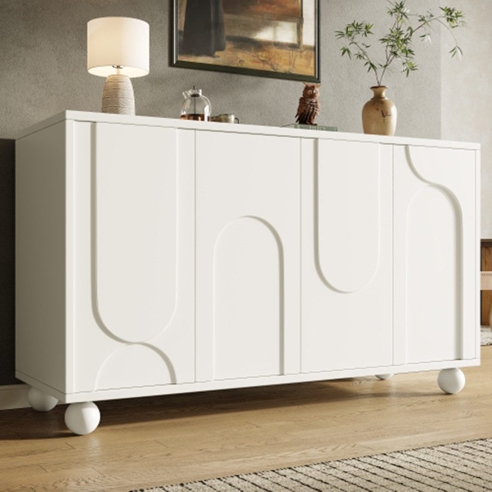 XDeer Sideboard Schrank,Sideboard Esszimmer- und Wohnzimmer-Aufbewahrungsschrank, Sideboard mit Stauraum,verstellbarer Platte