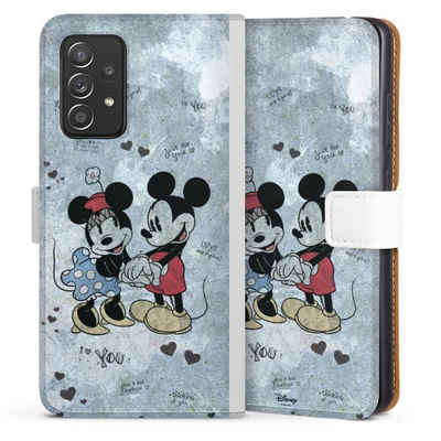 DeinDesign Handyhülle Disney Mickey & Minnie Mouse Vintage Mickey&Minnie In Love, Samsung Galaxy A52 5G Hülle Handy Flip Case Wallet Cover
