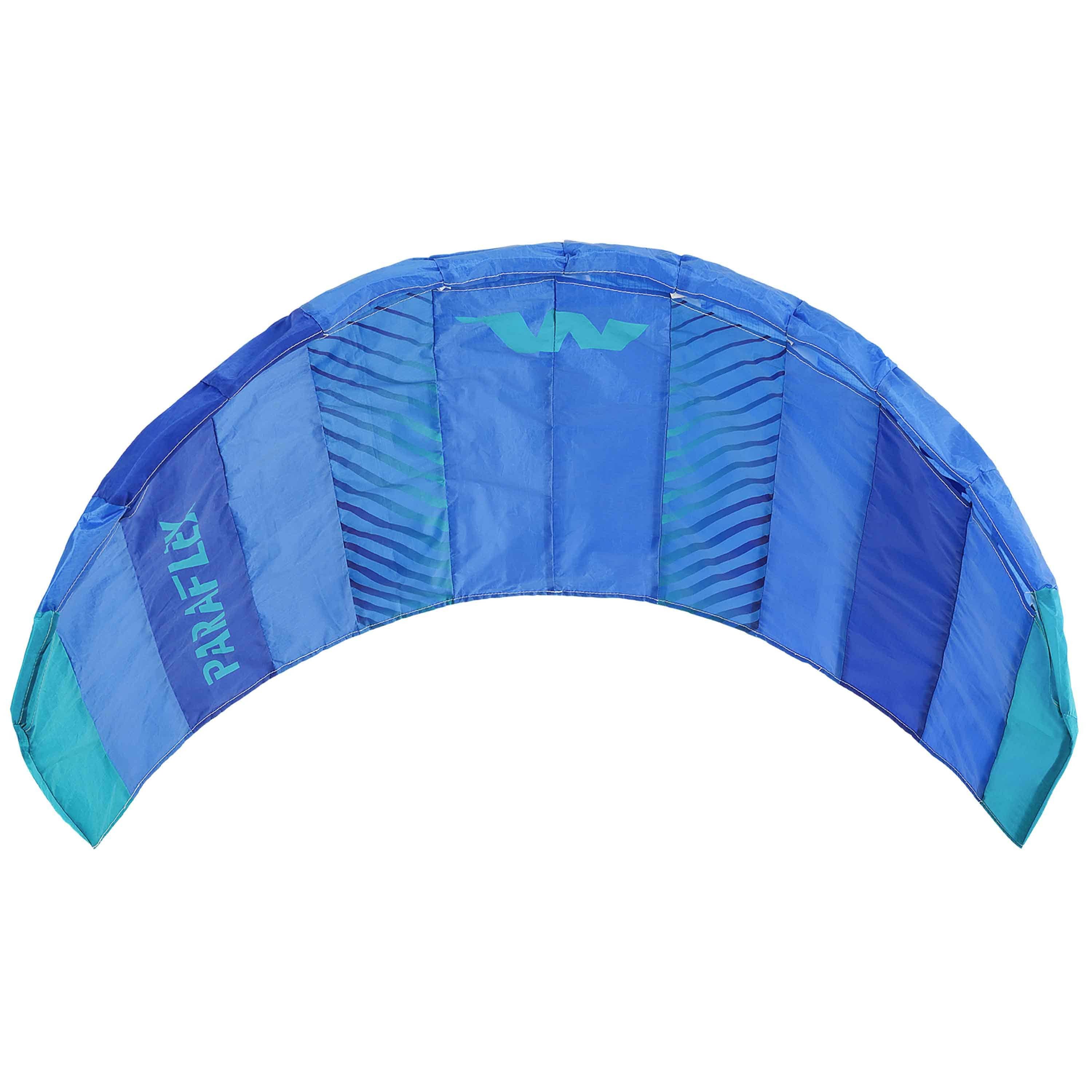 Wolkenstürmer Flug-Drache Paraflex Basic 1.2 - Zweileiner Lenkmatte 120 cm - 5 Farben erhältlich, (Robuster Stunt Kite für Einsteiger mit Dyneemaleinen, 1-tlg), Lenkmatte (blau-türkis) ab 6 Jahren für Strand & Reise