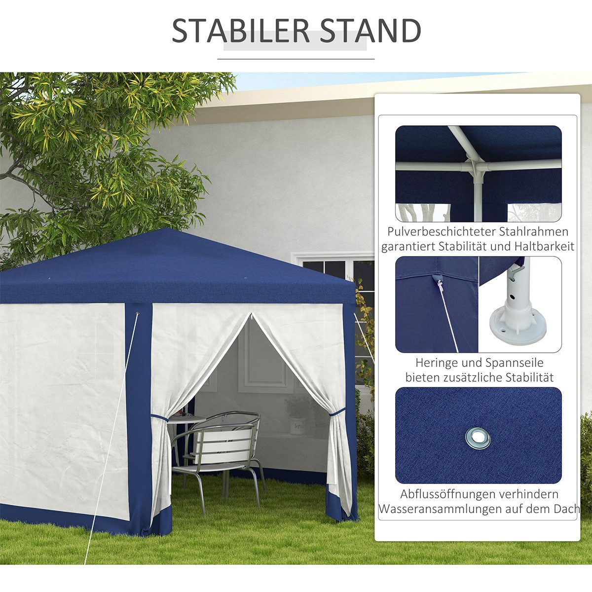 Thumbnail - XDeer Partyzelt Pavillon mit Moskitonetz 6-eckig Partyzelt Gartenpavillon für, Gartenfeiern & Veranstaltungen 3,94x3,412...