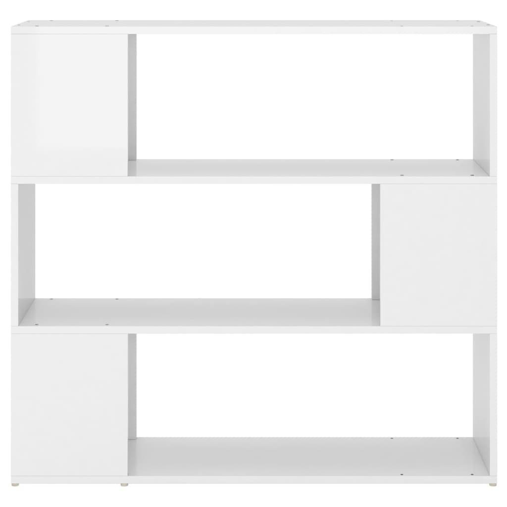 furnicato Hochglanz-Weiß Bücherregal 100x24x94 cm Raumteiler