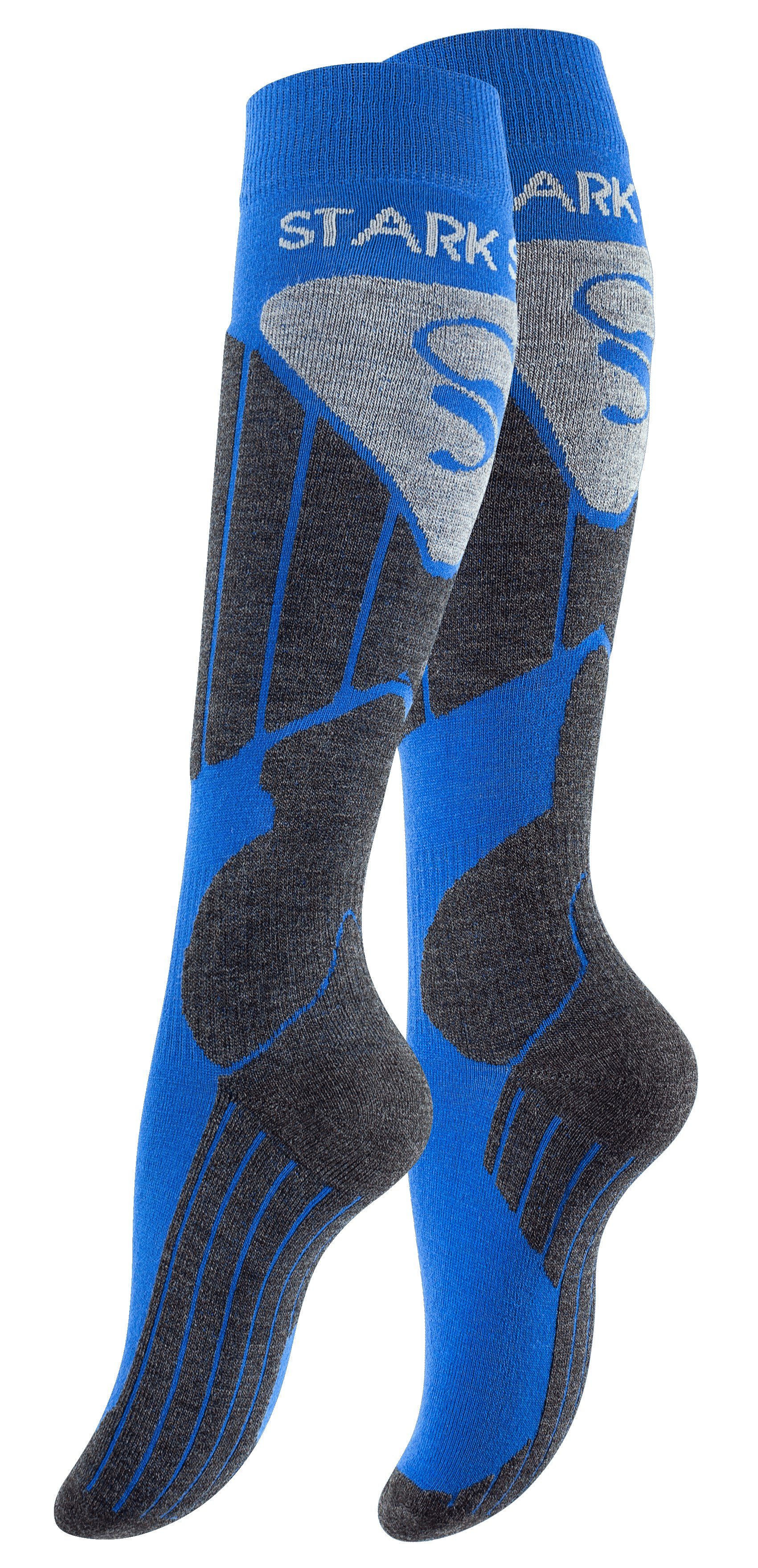 Stark Soul® Skisocken Skisocken Funktionssocken Sportsocken Snowboard Blau Funktionssocken Ski mit Polsterung, gepolsterte