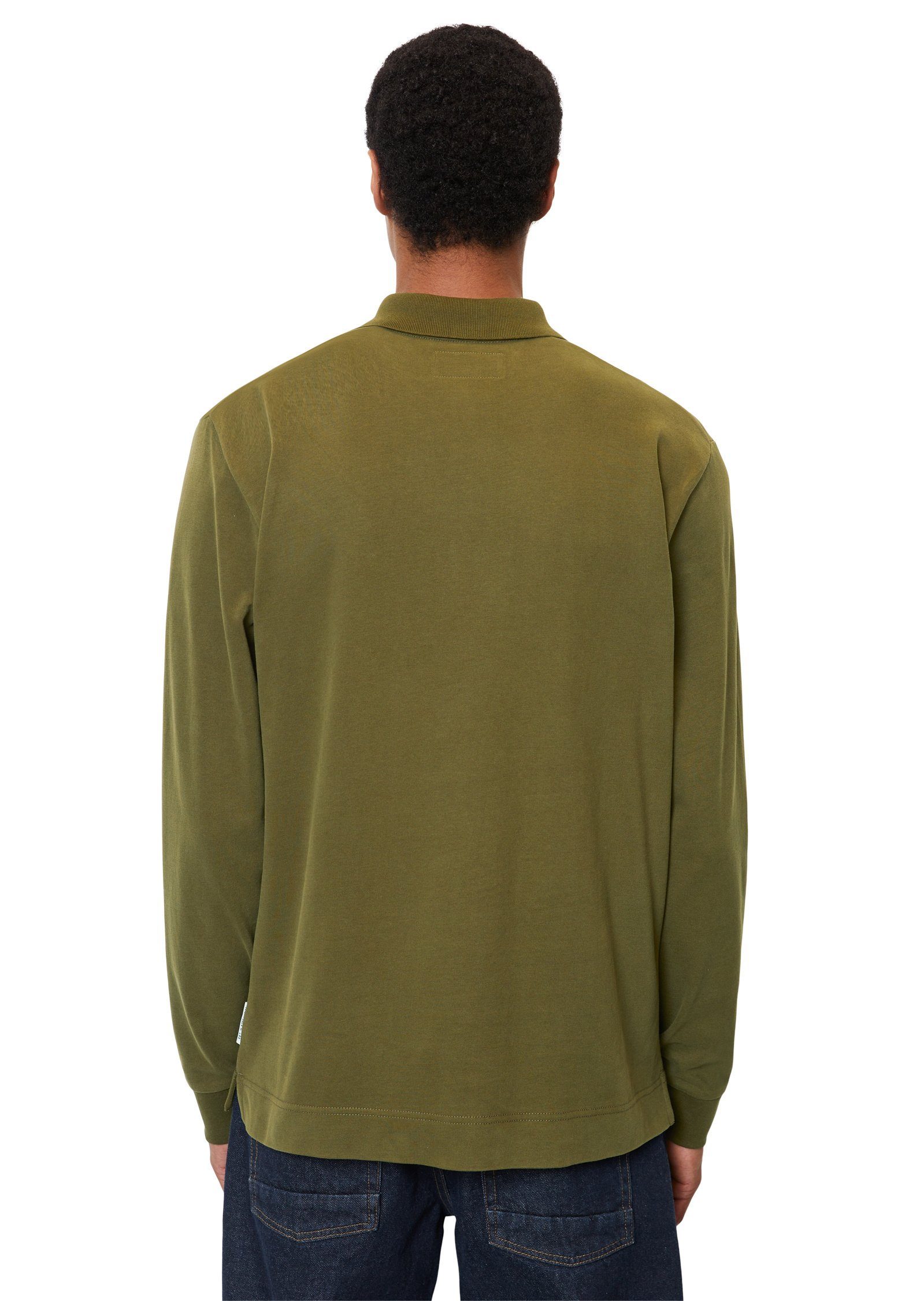 O'Polo Heavy-Jersey aus softem Langarm-Poloshirt Marc grün