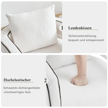 KLAM HOME Relaxsessel Drehsessel Polsterstuhl Einzelsofasessel (Freizeitstuhl mit Armlehnen), 360° drehbar TV-Sessel mit Kissen, für Wohn-, Schlaf- und Arbeitszimmer