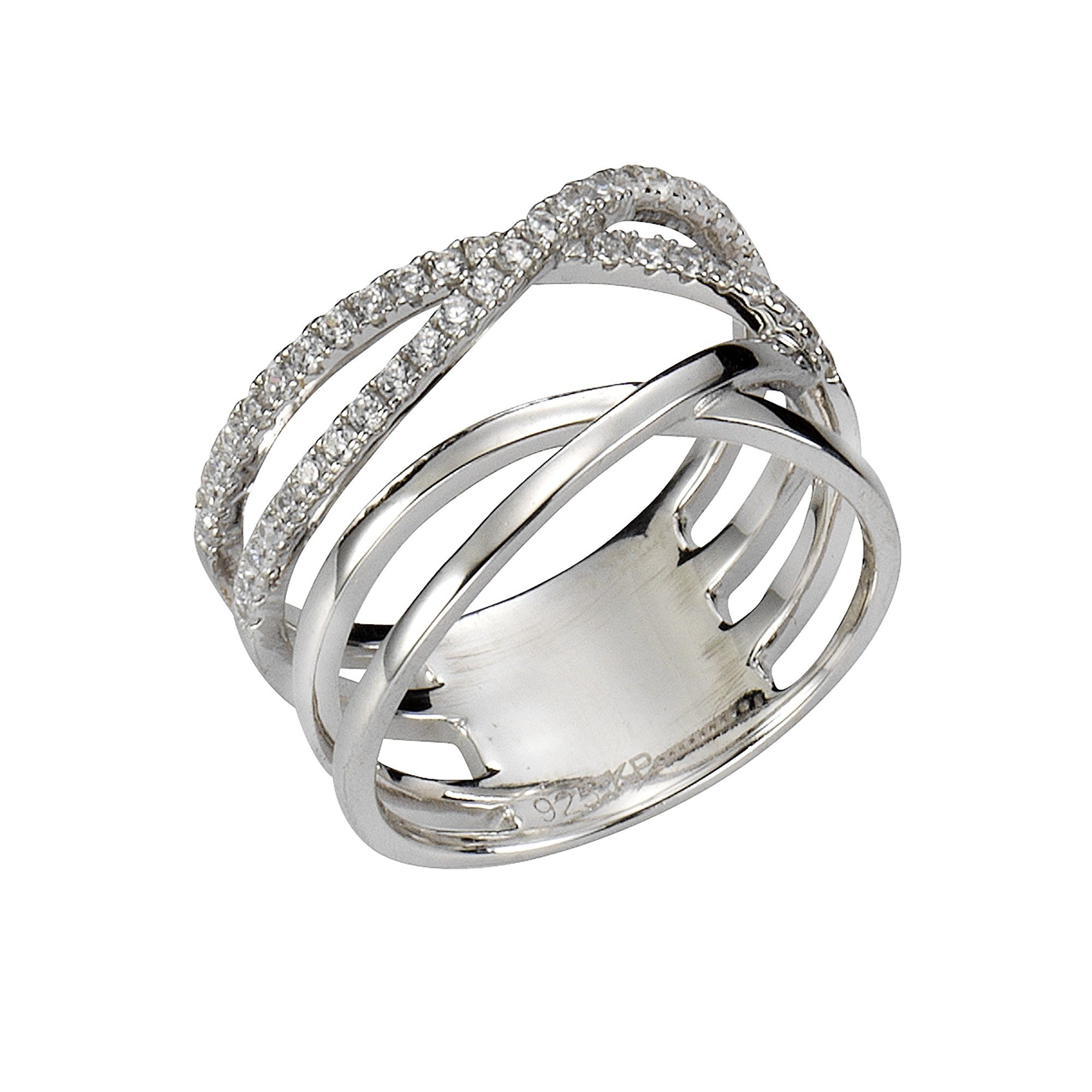 Zeeme Fingerring 925 Silber rhodiniert Zirkonia günstig online kaufen