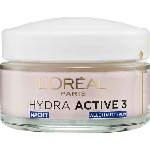 L'ORÉAL PARIS Nachtcreme Hydra Active 3 Nacht, Mit Aktiv-Stoffen