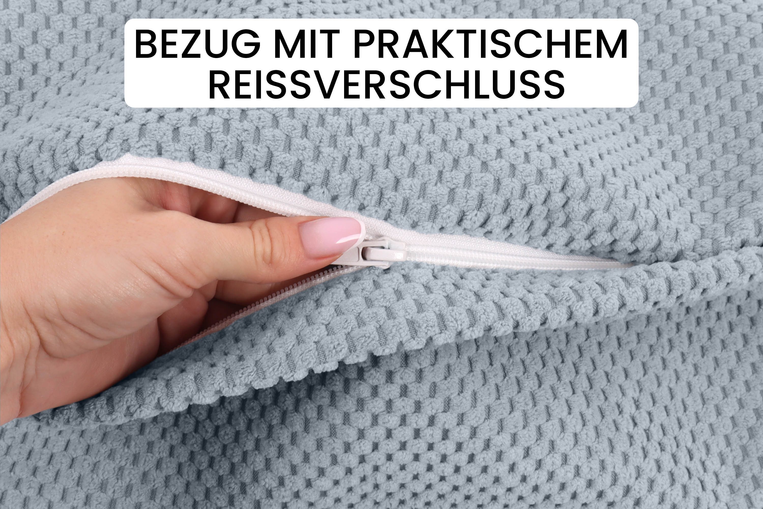 Amilian Nackenrollenbezug 15x40 cm - Ersatzbezug für Nackenrolle, Kissenrolle, Bettrolle, waschbarer Ersatzbezug mit verdecktem Reißverschluss