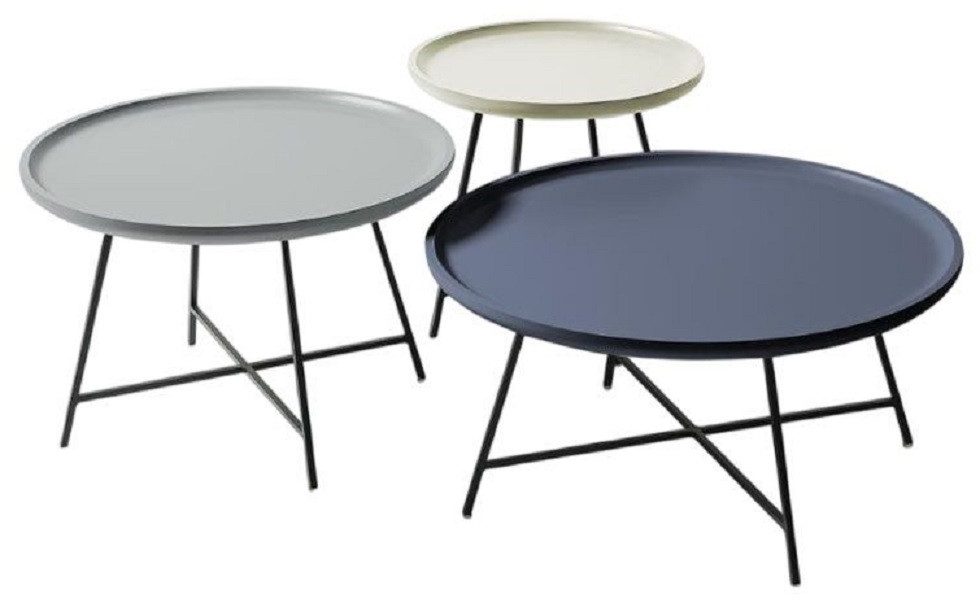 Xlmoebel Couchtisch Runder Kaffeetisch aus Holz 3-teiliges Set - Beistelltisch Holztisch (Set 3 tlg. Журнальные столики), Hergestellt in Europa