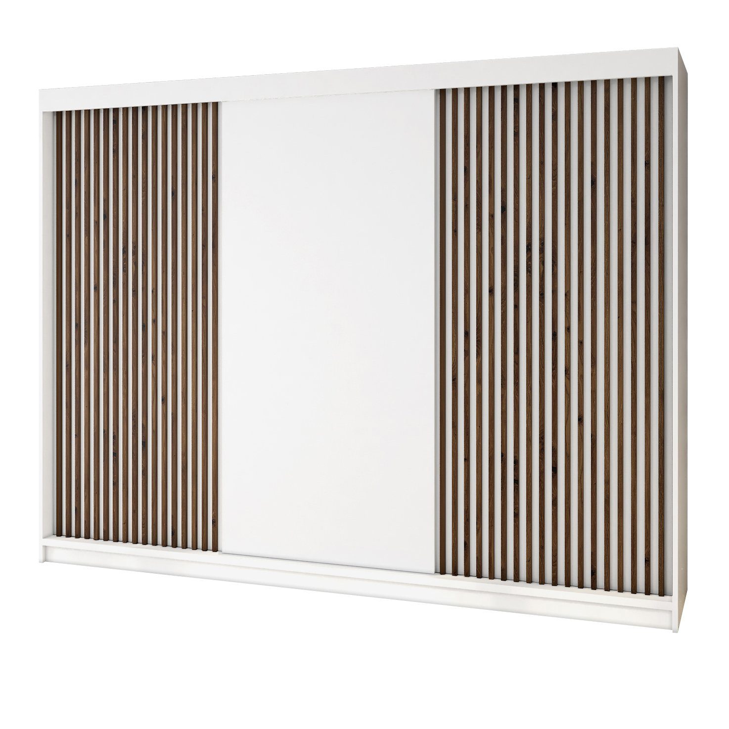 A&J MöbelLand GmbH Schiebetürenschrank IOSA 200 cm mit 4 Schubladen, und 3D Lamellen (TOP ANGEBOT! Geräumiger Schrank mit einer Breite von 200 cm ideal zur Aufbewahrung von Kleidung und Accessoires. 4 Schubladen und viel Stauraum. TOP PRODUKT! Wählen Sie das ideale Modell für Ihr Schlafzimmer!, Inclusive 4 Schubladen) Breite: 200 cm, Höhe: 215 cm, Tiefe: 59,5 cm