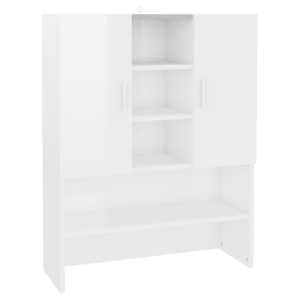 vidaXL Badregal Waschmaschinenschrank Hochglanz-Weiß 70,5x25,5x90 cm