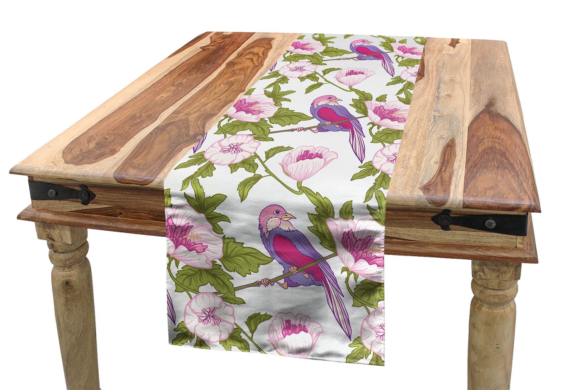 auf Esszimmer Tischläufer, Vogel Dekorativer Rechteckiger Küche Abakuhaus Ast Baum Natur Tischläufer