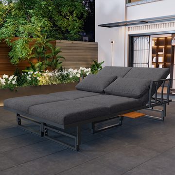 MODFU Gartenlounge-Set Gartenmöbel-Set, (Sitzgruppe aus Akazienholz, 3-tlg., inklusive Sitzkissen und Kissen,verstellbarer Rückenlehne und Tisch)