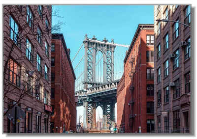 Victor (Zenith) Acrylglasbild Manhattan Bridge, Städte, in 30x45cm, Glasbilder New York Brücke, Wanddeko