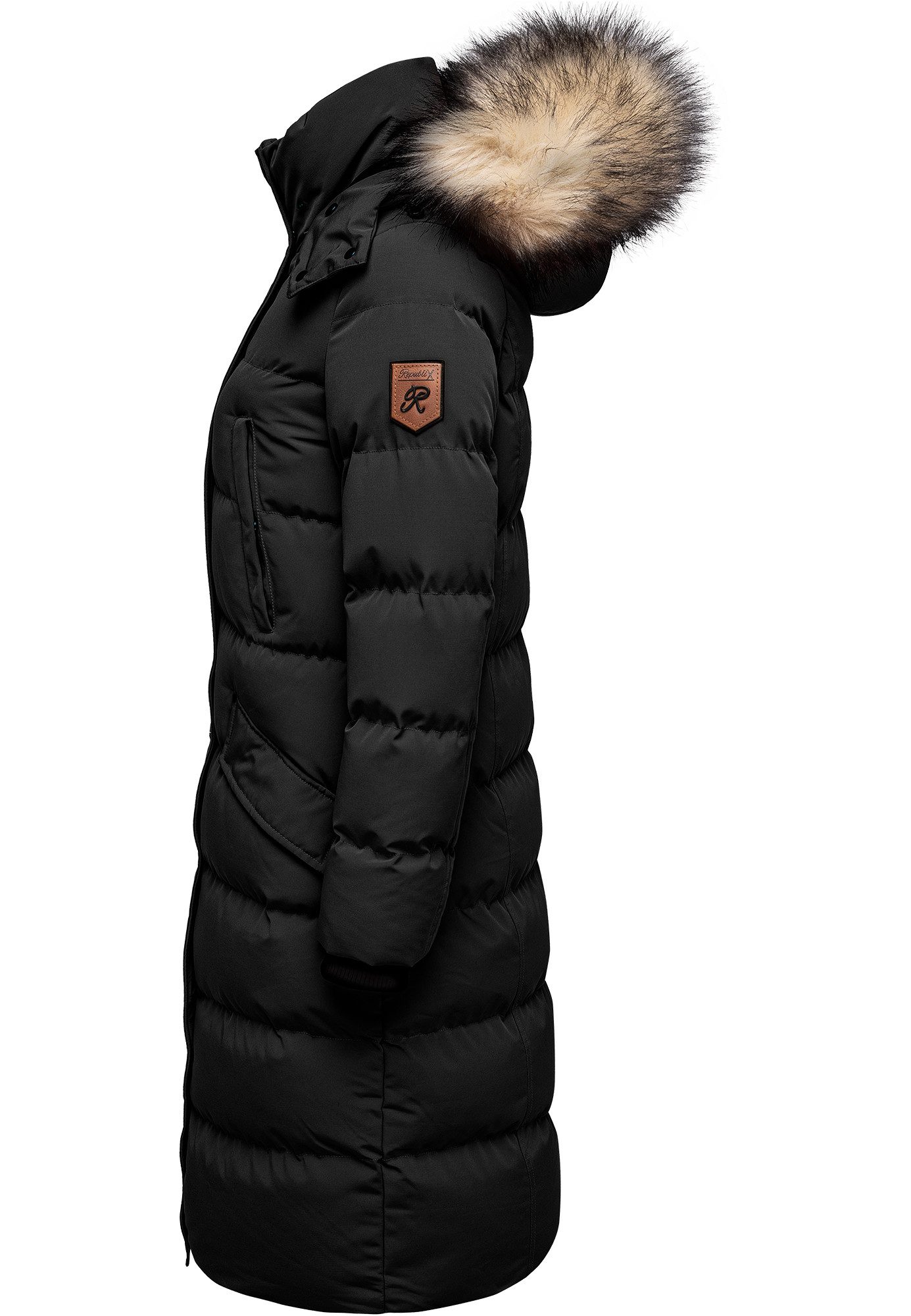 REPUBLIX Winterjacke JUNIPER Damen Gefütterte Dicke Glanz Winter Jacke Mantel Parka mit Kapuze