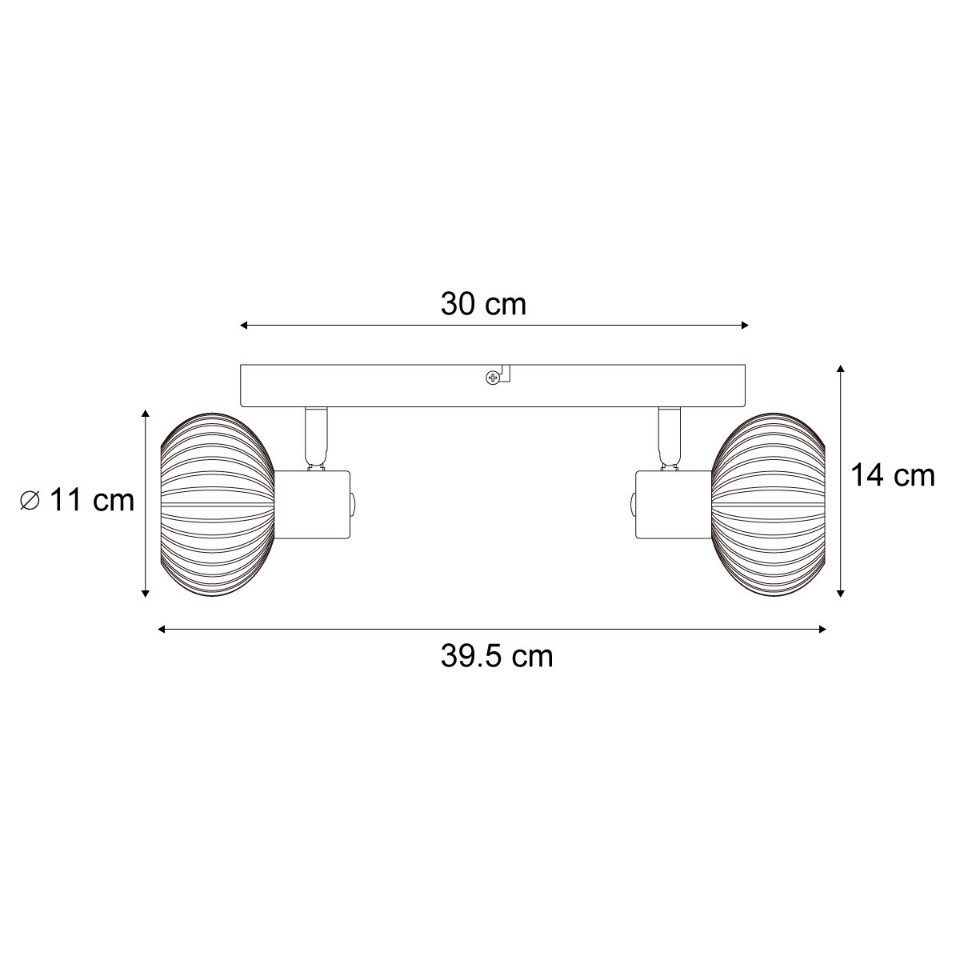 Qazqa LED Aufbaustrahler Teddy, ohne Leuchtmittel, Extra-Warmweiß, QAZQA Aufbau­spot, e14, gold, Metall, Modern