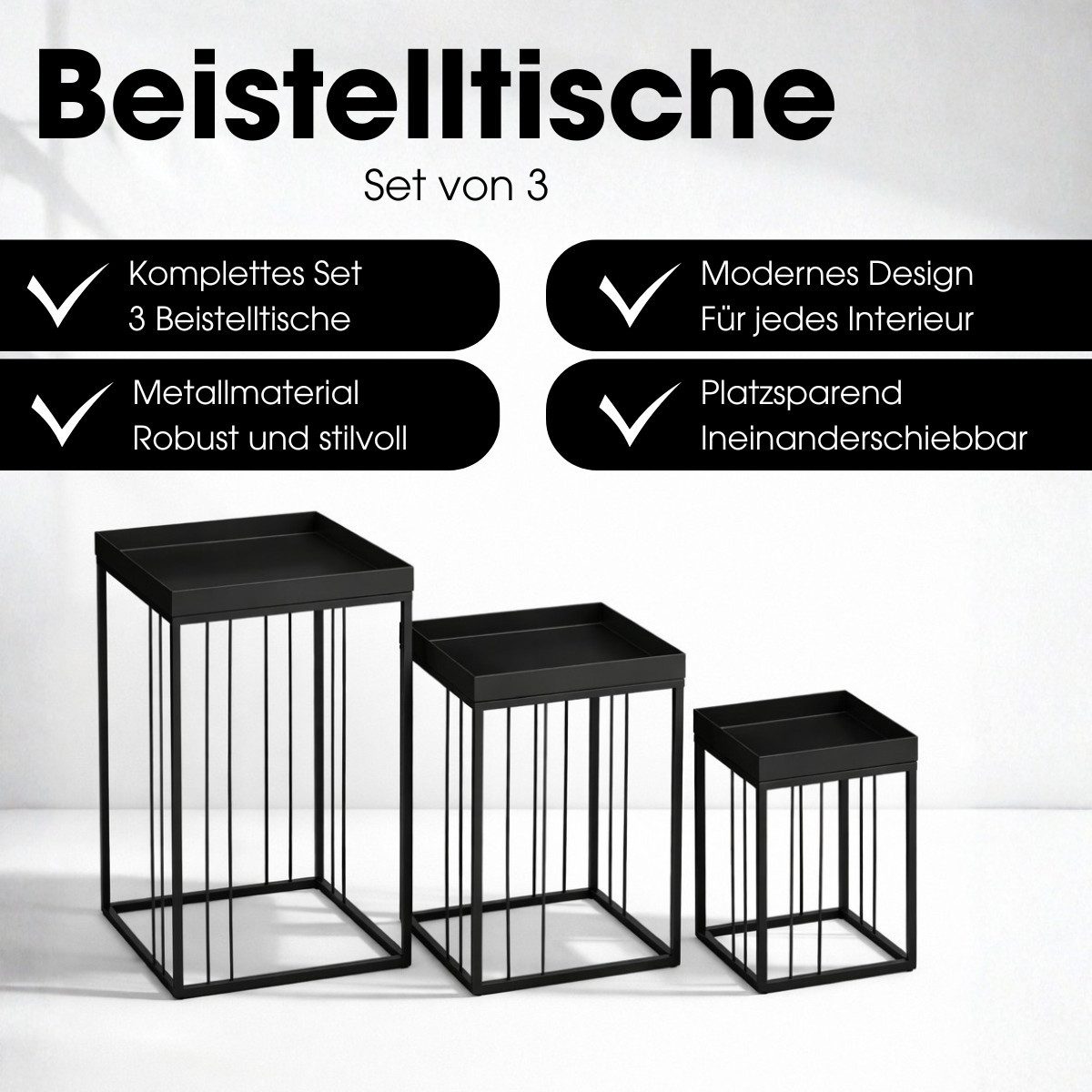 Mica Decorations Beistelltisch Mica Decorations Beth Beistelltisch – Set aus 3