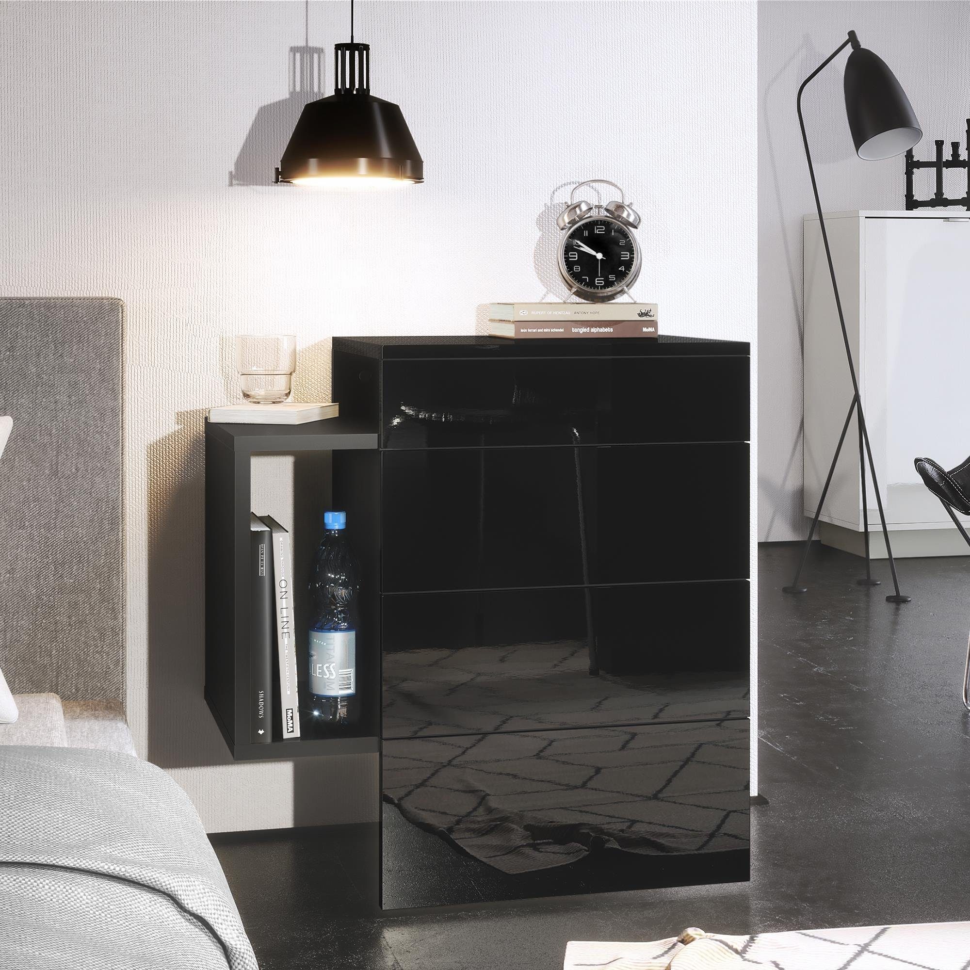 Vladon Nachttisch Queens (Nachttischschrank mit 2 günstig online kaufen
