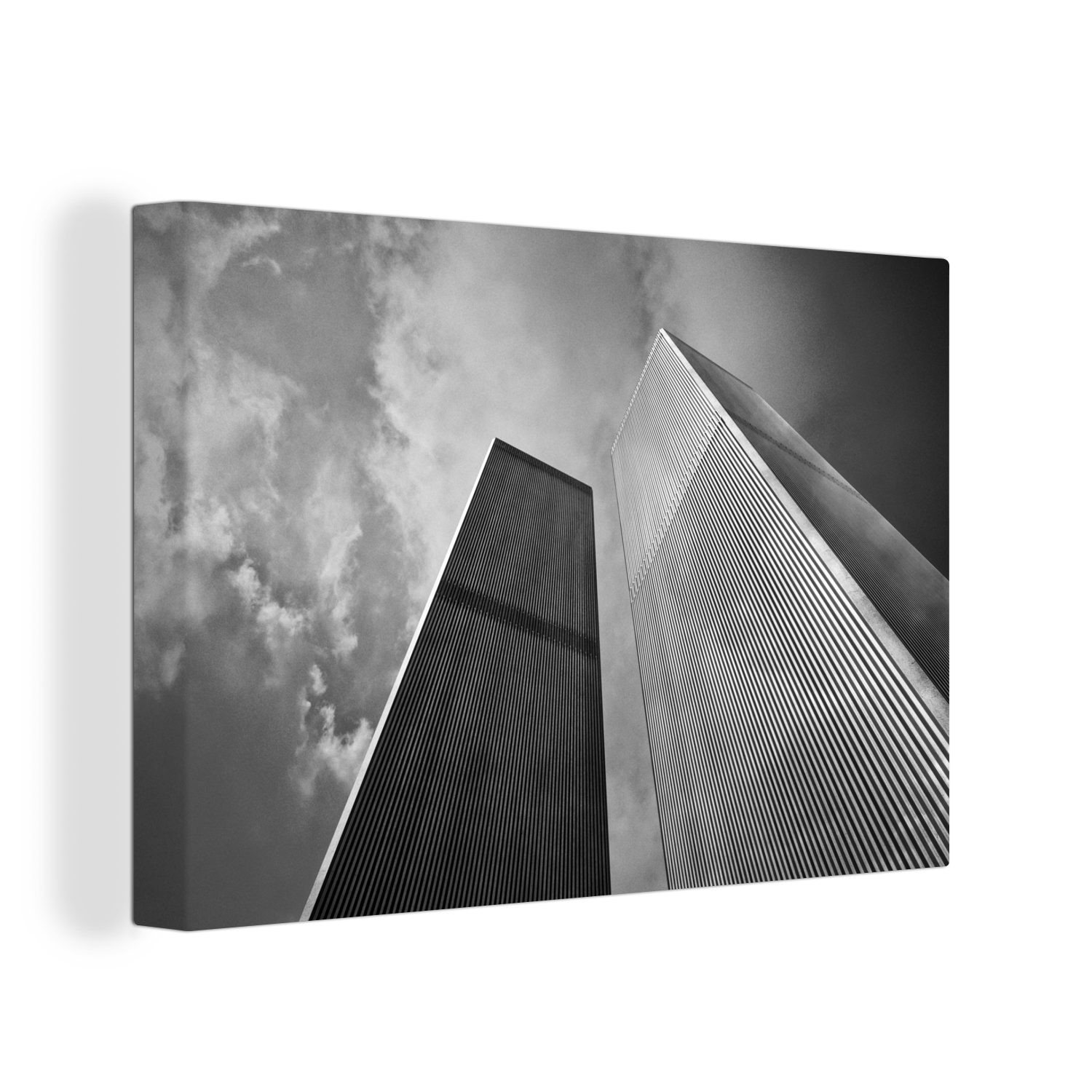 Trade Center 30x20 Aufhängefertig, des von cm World Leinwandbilder, -, der Wandbild New (1 Wanddeko, Ansicht Leinwandbild Türme unten York in OneMillionCanvasses® St),