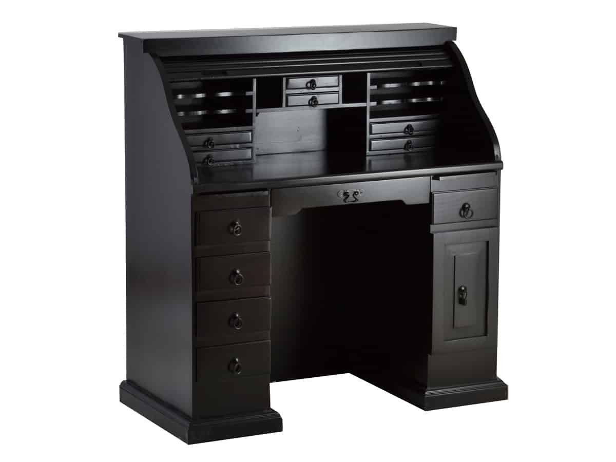 MiaMöbel Sekretär Mexico, aus massivem Pinienholz Dunkelbraun