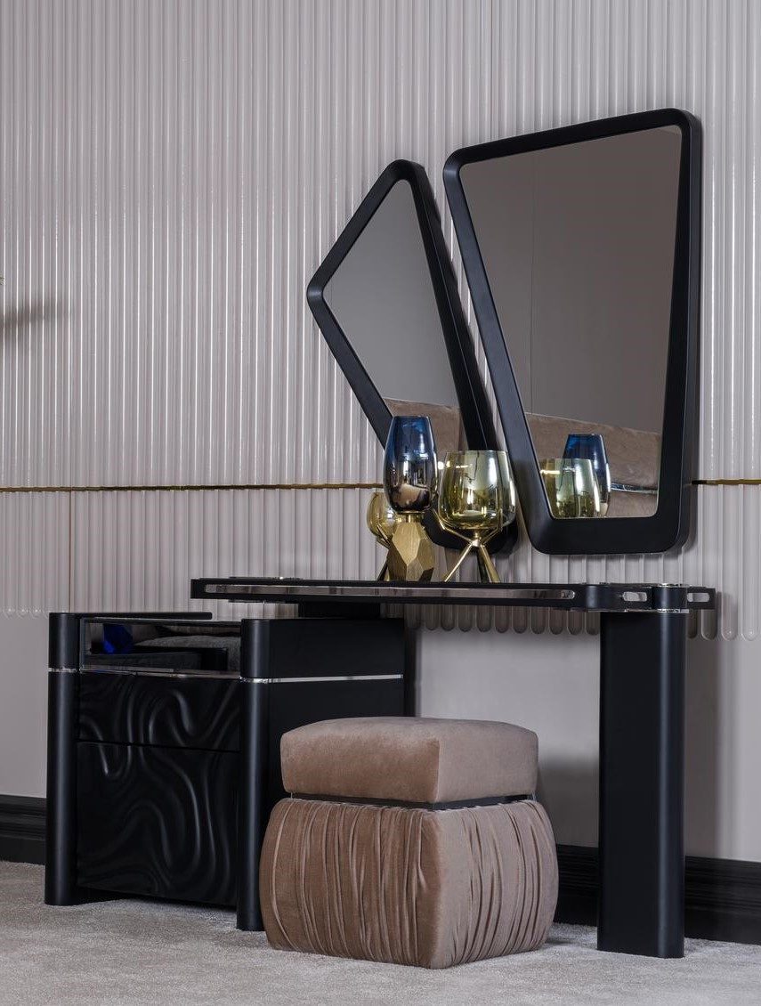 Schminktisch Moderne mit Spiegel Hocker Make Up Schlafzimmer Design Möbel