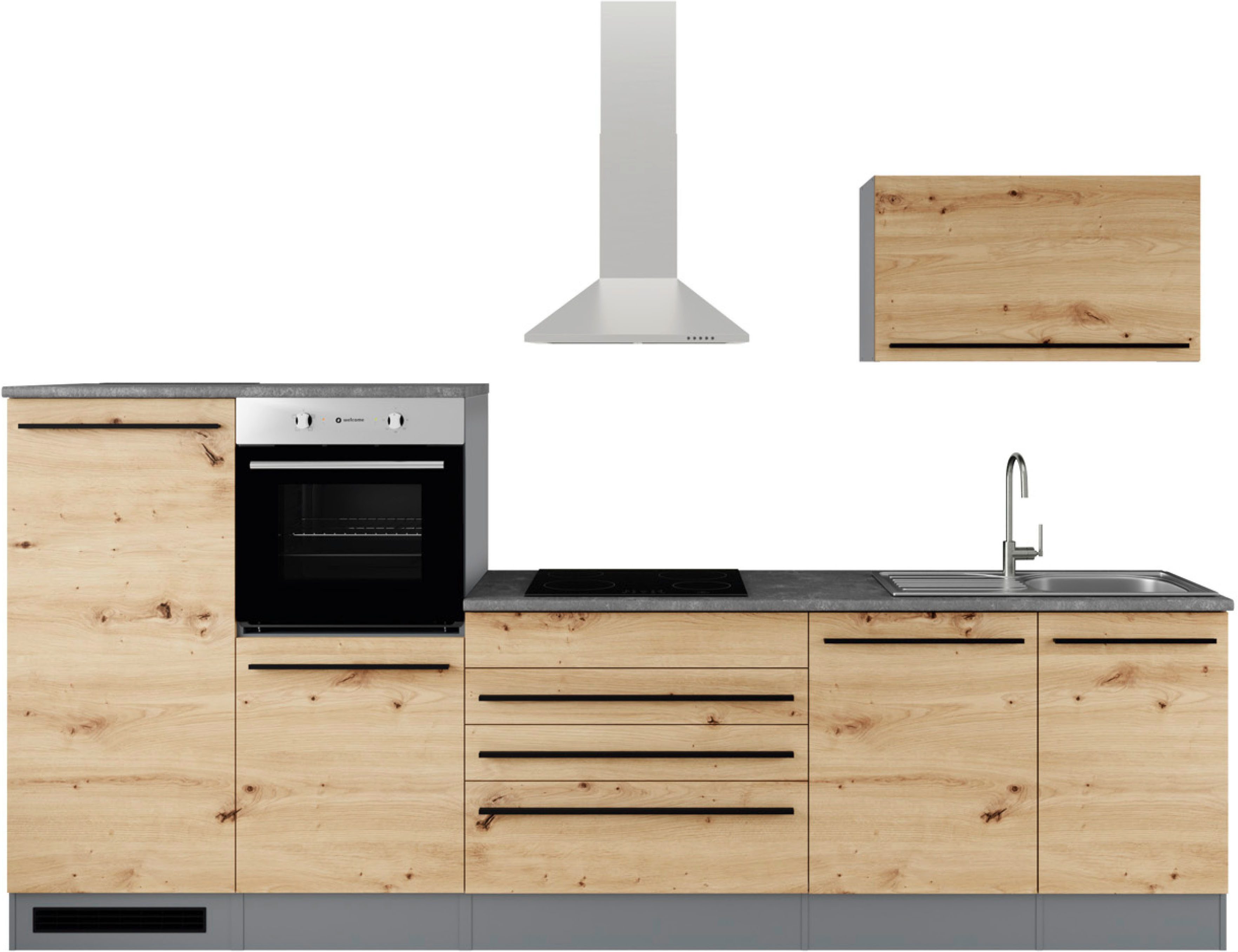 BASIC by Balculina Küchenzeile Jazz, Breite 320 cm, wahlweise mit E-Geräten