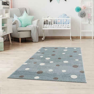 Kinderteppich DOT´S Teppiche für Kinderzimmer, Kinderzimmerteppich, Teppich, Jimri, Läufer, Gepunktet, Elefant, Herz, Luftballons, Sterne, Regenbogen