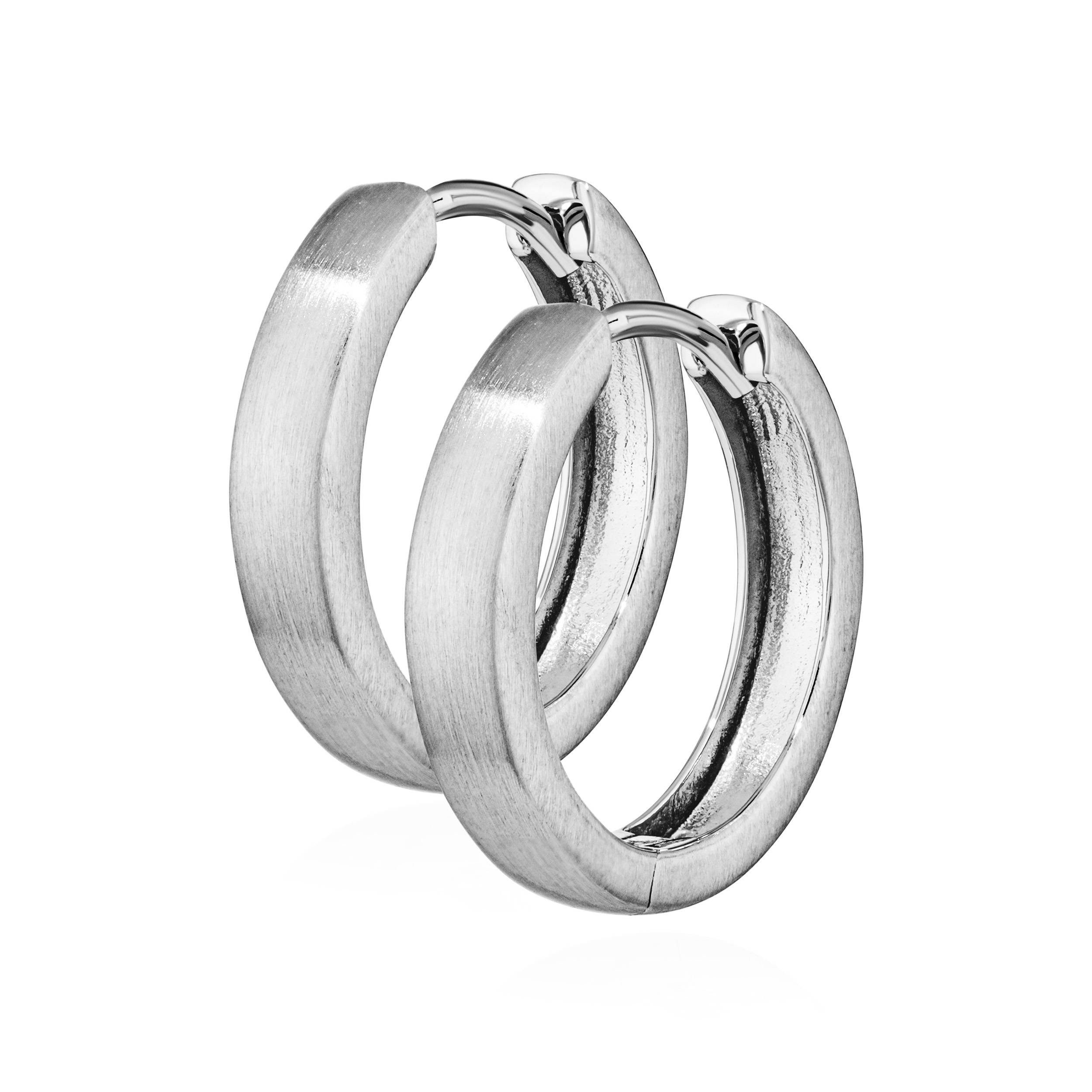 NKlaus Klappcreolen Paar 925 Sterlingsilber Klappcreolen Ohrringen 14, (1 Paar - 2 Stück)