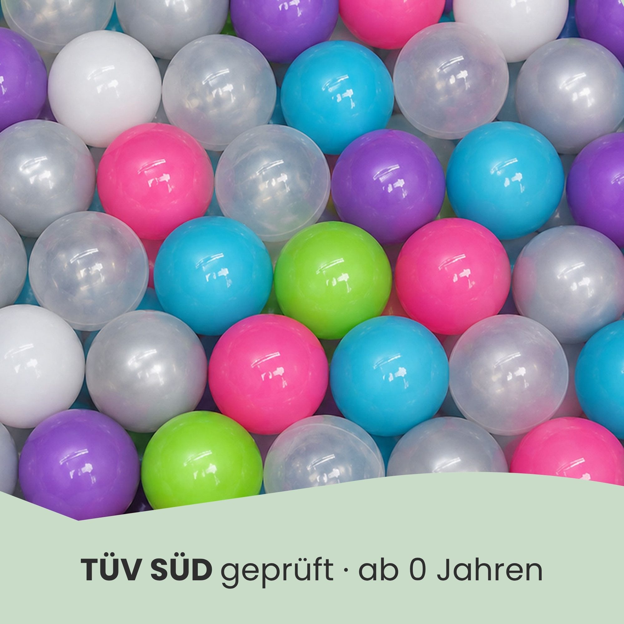 LittleTom Bällebad-Bälle Baby - 350 Bunte Bälle fürs Bällebad - Geprüfte Spielbälle für Kinder (350-St), Ab dem 1. Tag: Babybälle zum Greifen - Plastikbälle für den Bällepool